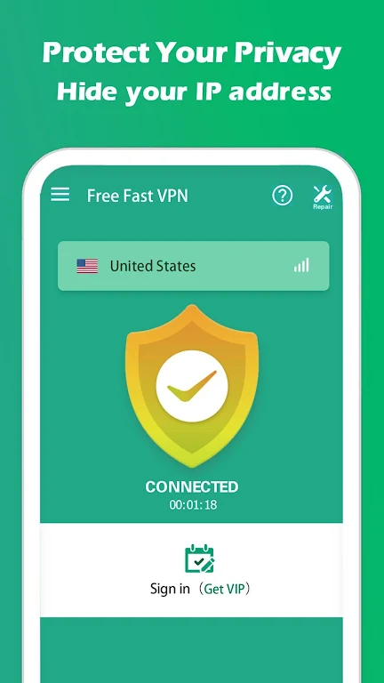 Free Fast VPN - Unlimited secure proxy VPN Screenshot2