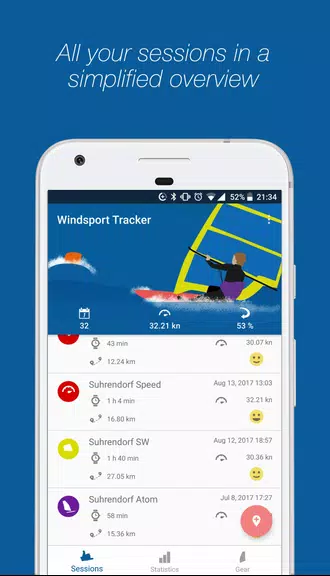 WindsportTracker Wing Windsurf Screenshot1