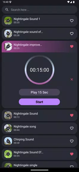 Nightingale Bird Sounds Screenshot3