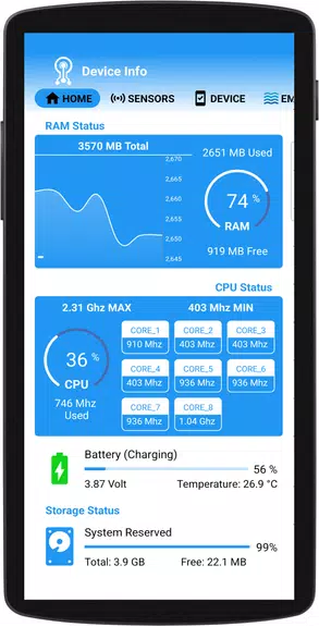 Device Info: CPU, RAM, Storage Screenshot1