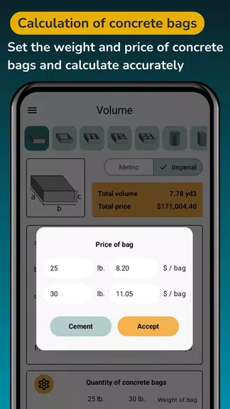 Cement Concrete Calculator ft Screenshot4