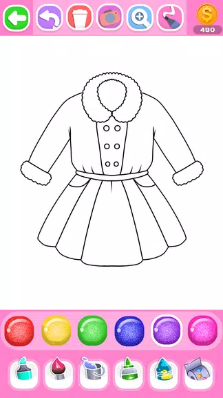 Dress Coloring Game Glitter Screenshot2