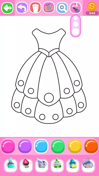 Dress Coloring Game Glitter Screenshot3