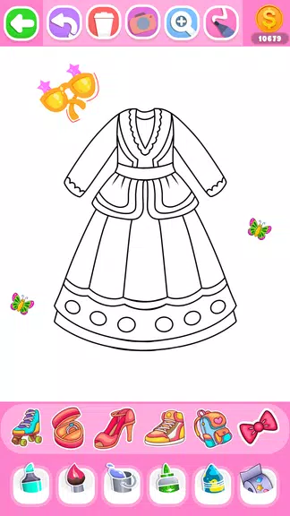 Dress Coloring Game Glitter Screenshot1