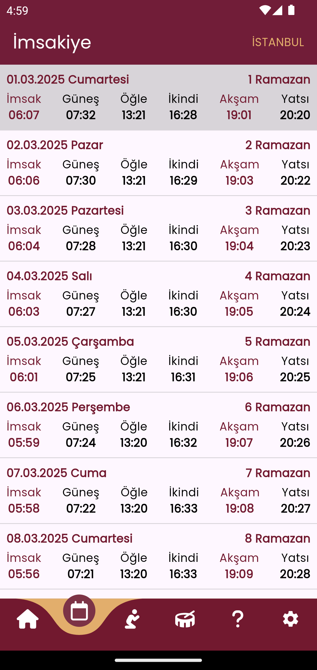 Ramazan İmsakiyesi 2025 Screenshot2