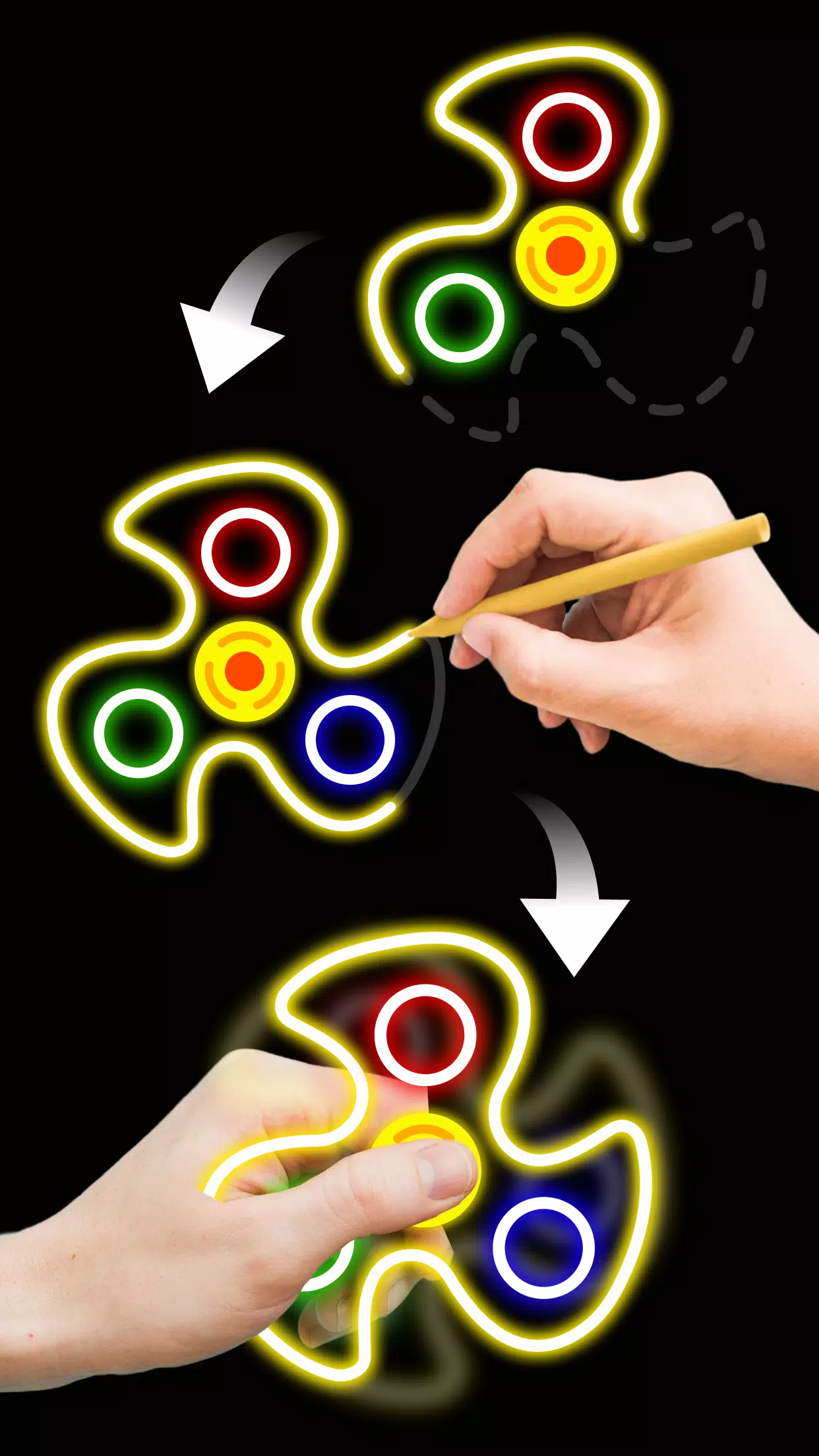 Finger Spinner: Glow Art Draw Screenshot2