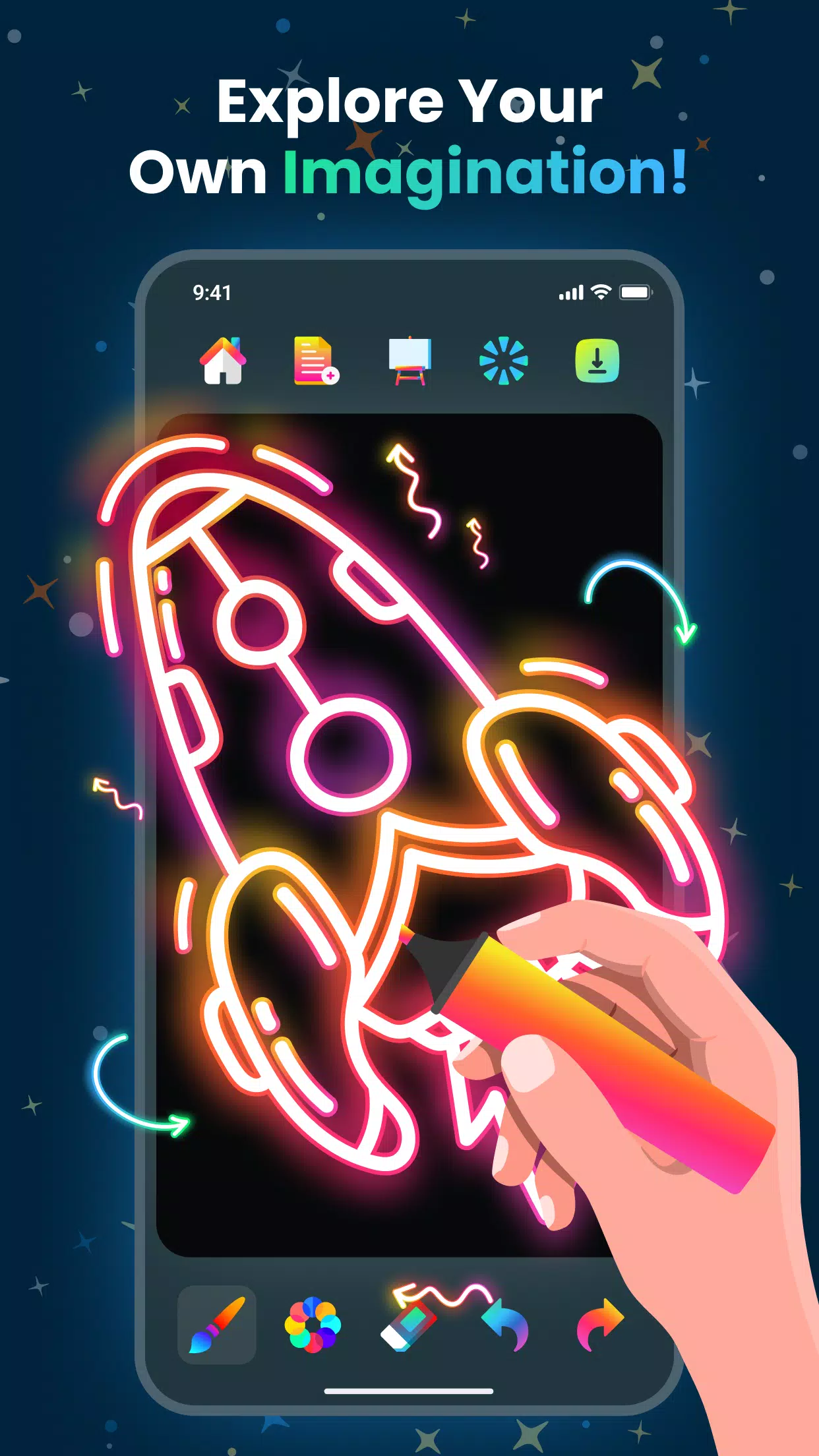 Magic Doodle: Glow Art Drawing Screenshot1