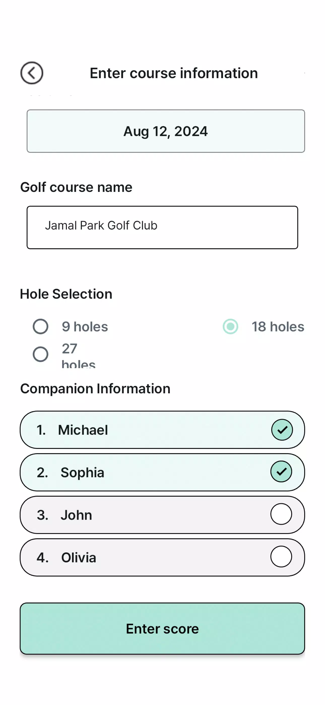 Ohpas, Today Parkgolf Score Screenshot7