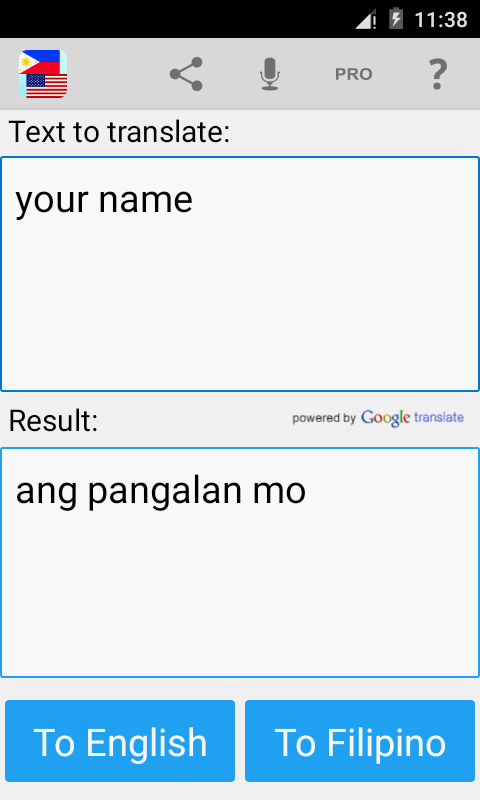 Filipino English Translator Screenshot3