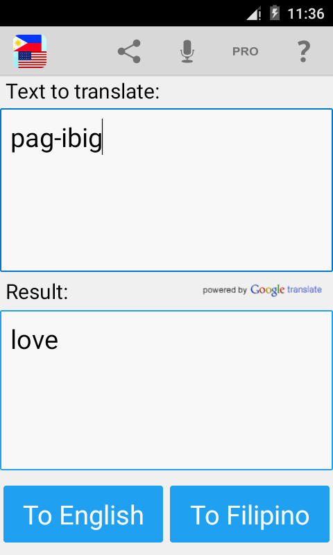 Filipino English Translator Screenshot2