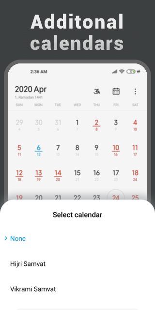 Mi Calendar Screenshot1
