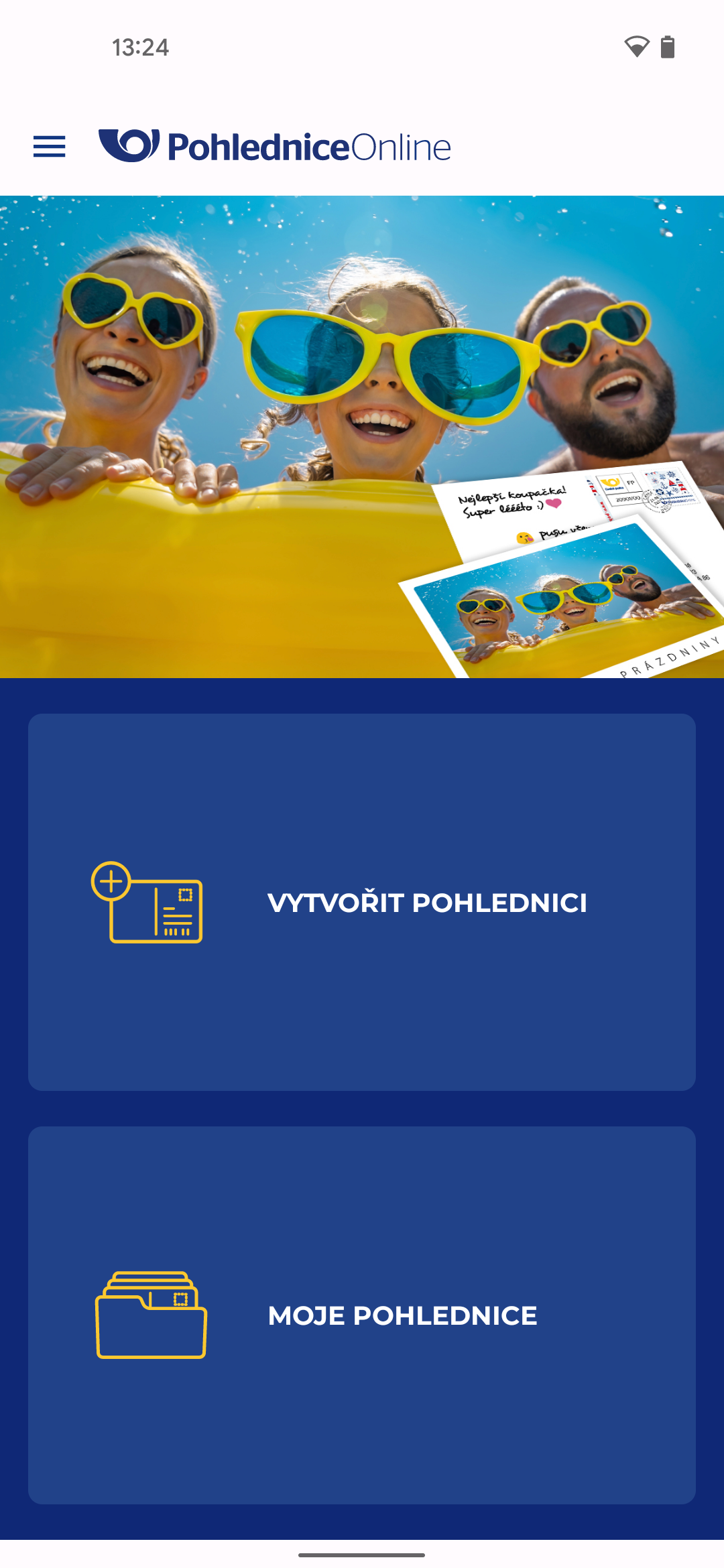 Pohlednice Online Screenshot1