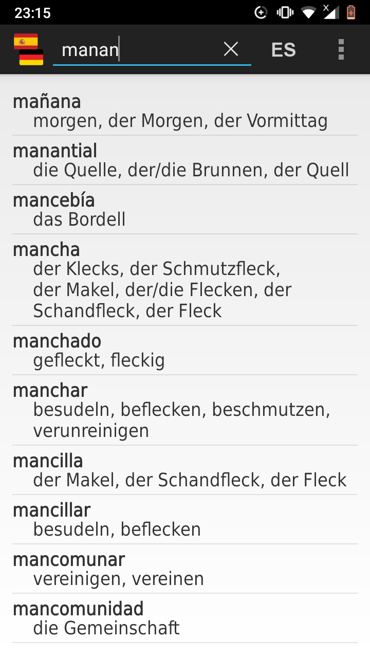 Spanish - German Offline Dict Screenshot2