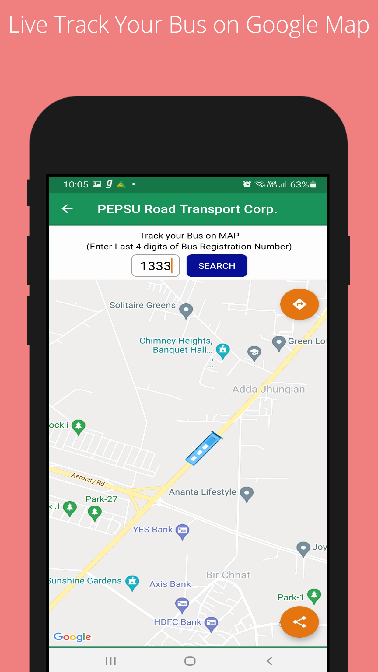 PRTC Bus Time Table Screenshot5