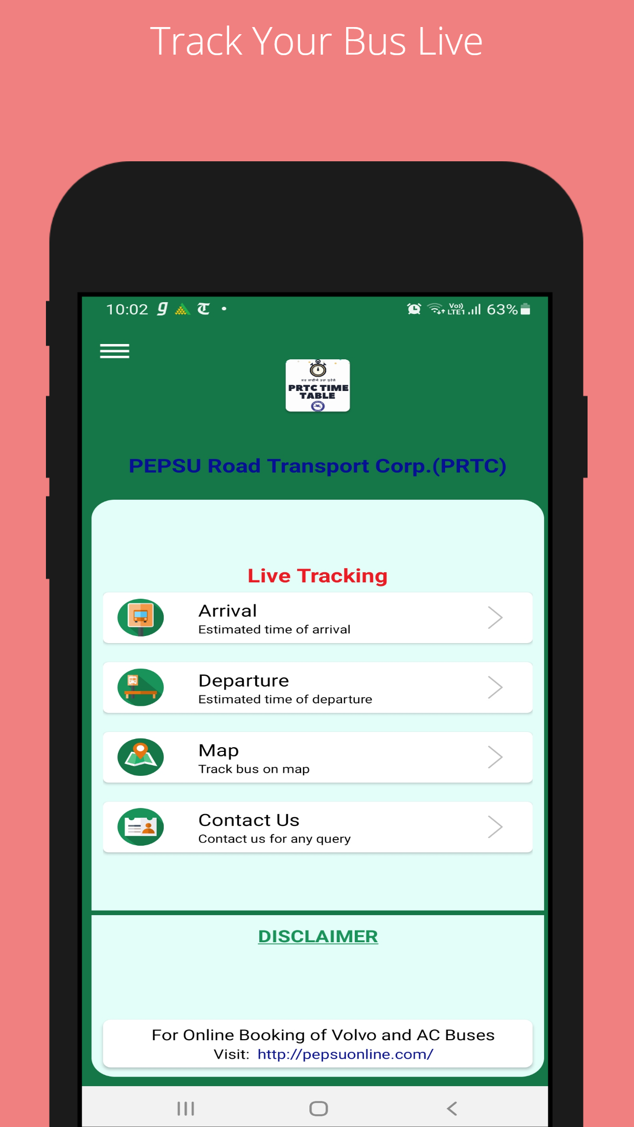 PRTC Bus Time Table Screenshot2
