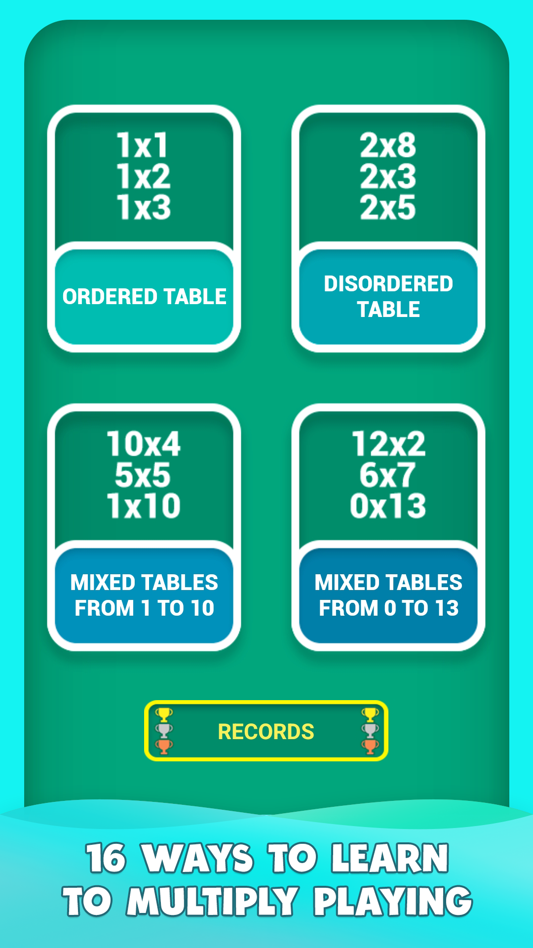 Multiplication tables games Screenshot1