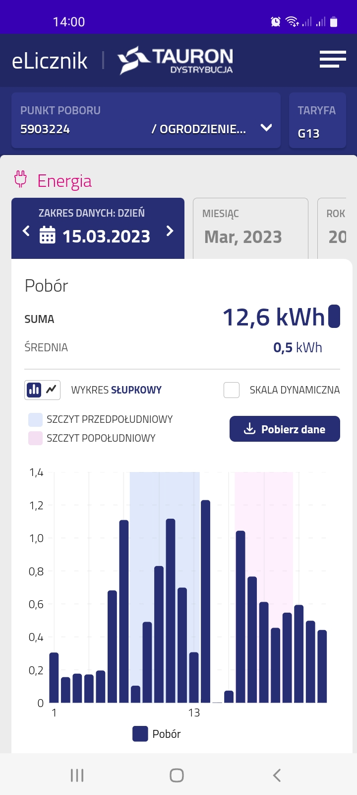 TAURON eLicznik Screenshot2
