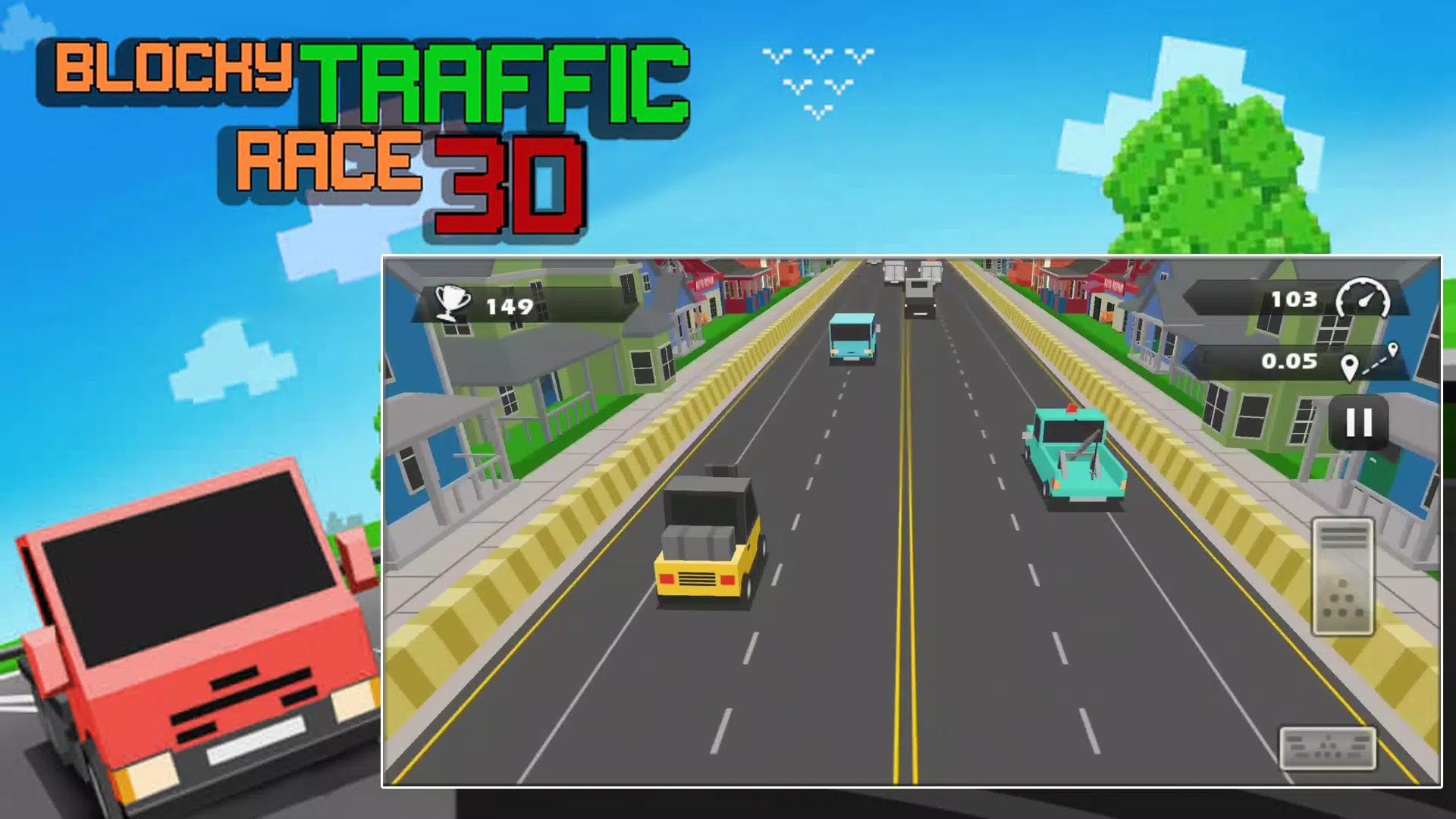 Blocky Traffic Racer Master 3D Screenshot8