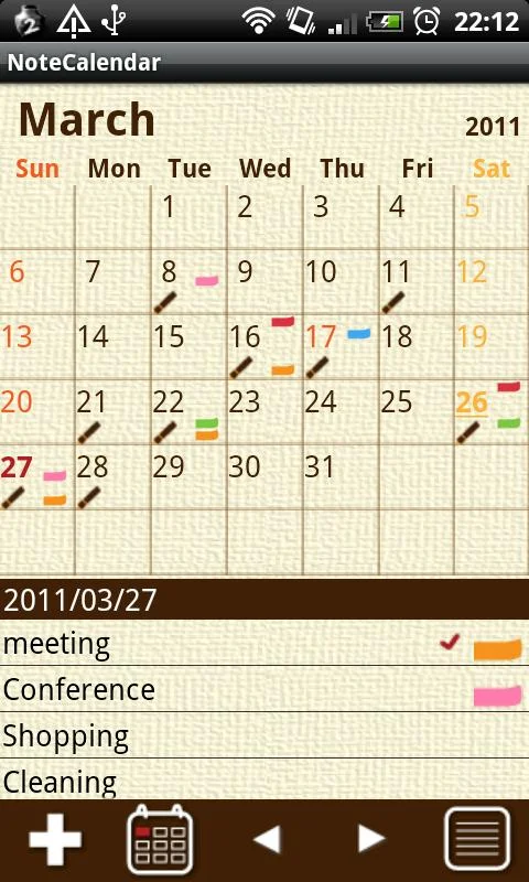 NoteCalendar Screenshot1