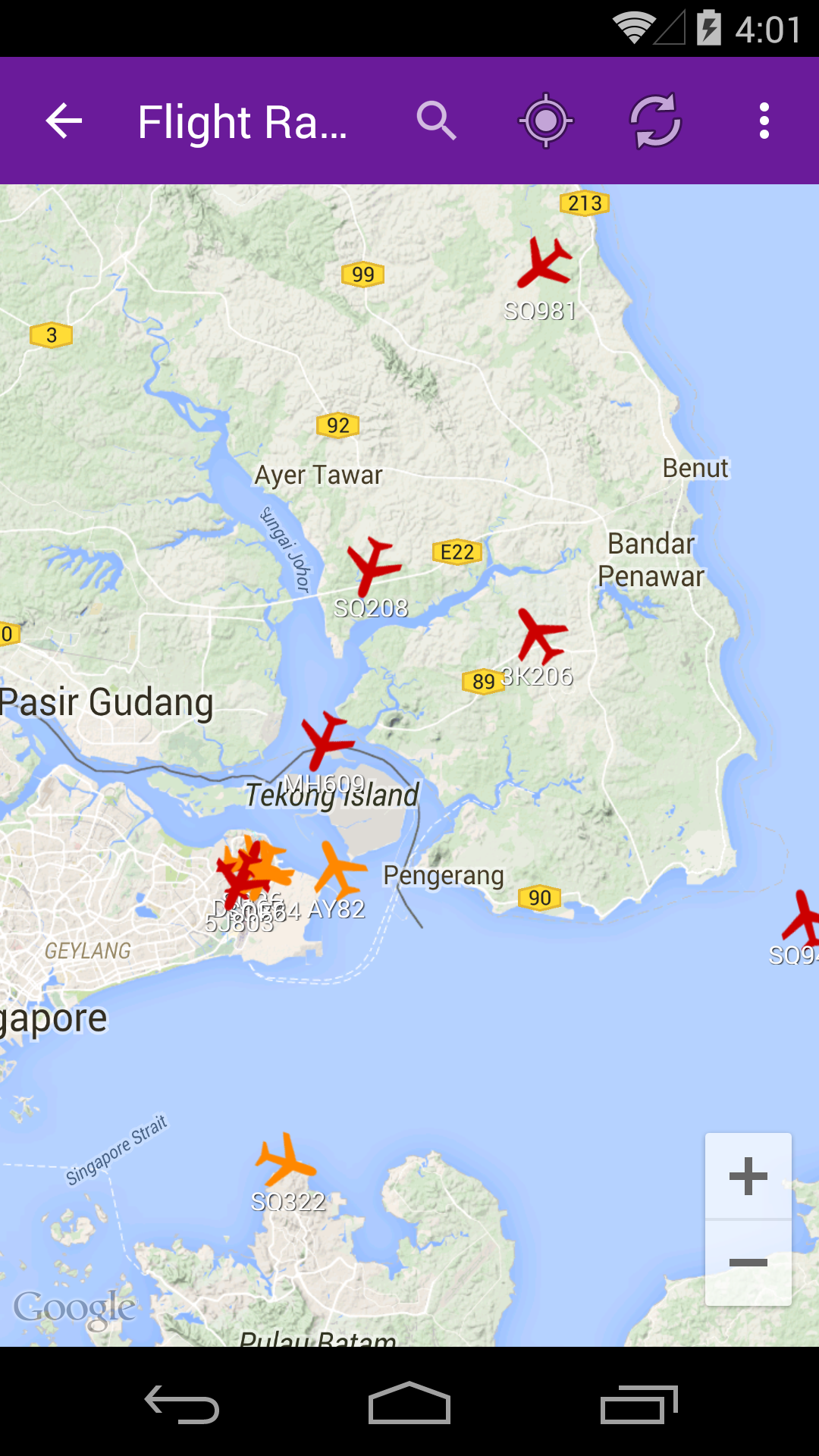 Singapore Flight Info Screenshot4