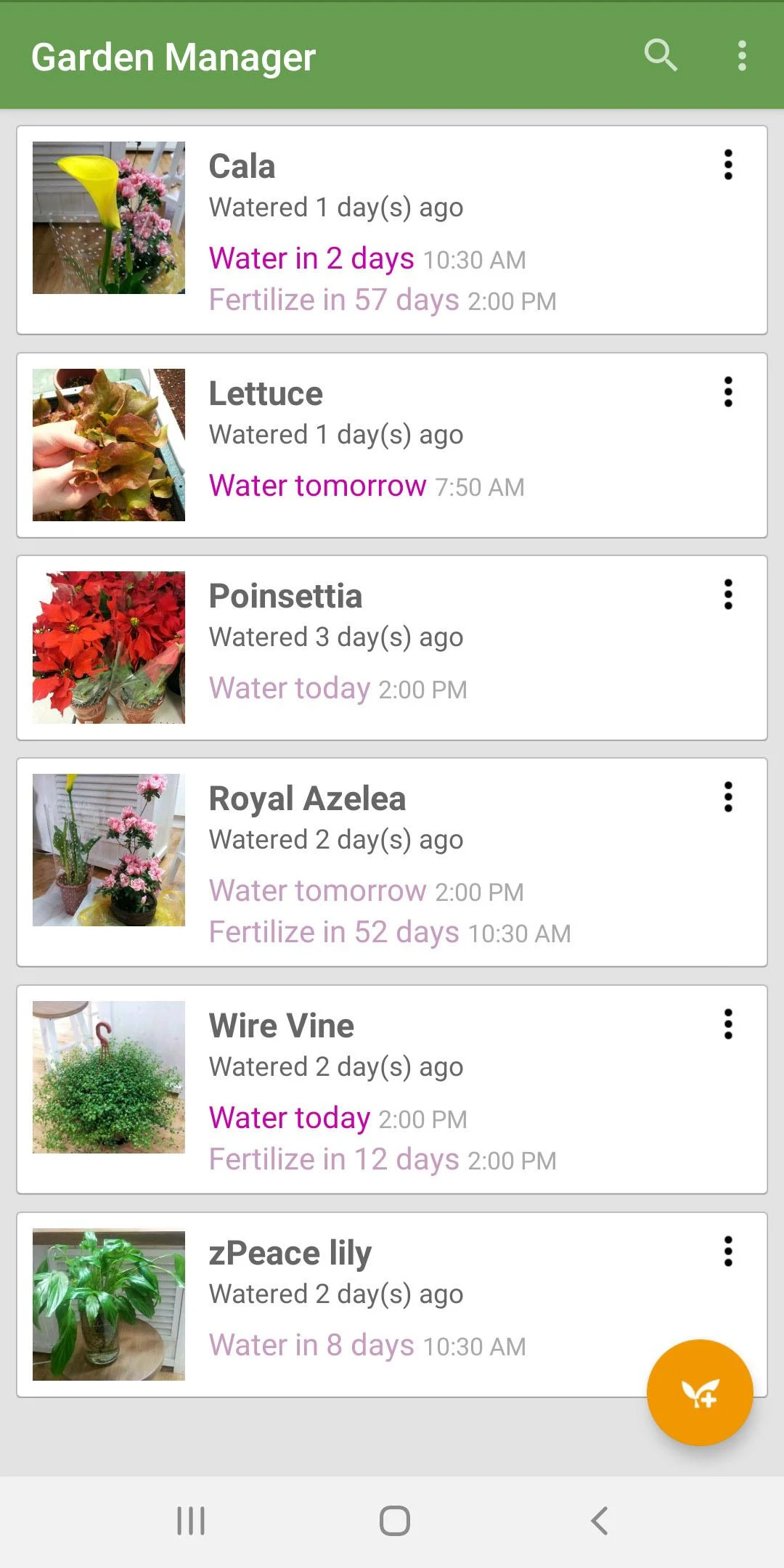Garden Manager : Plant Alarm Screenshot1