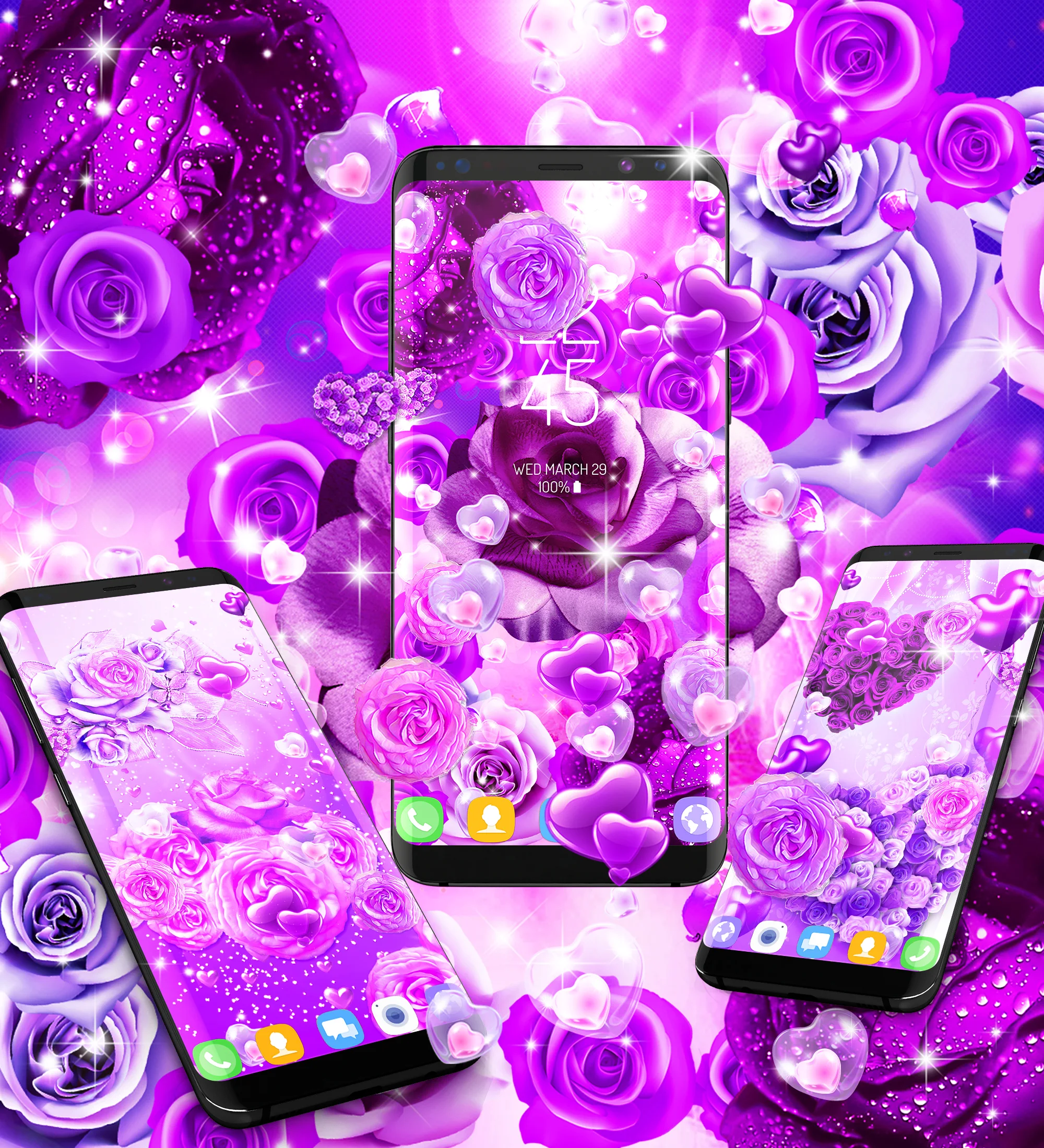 Purple rose live wallpaper Screenshot5