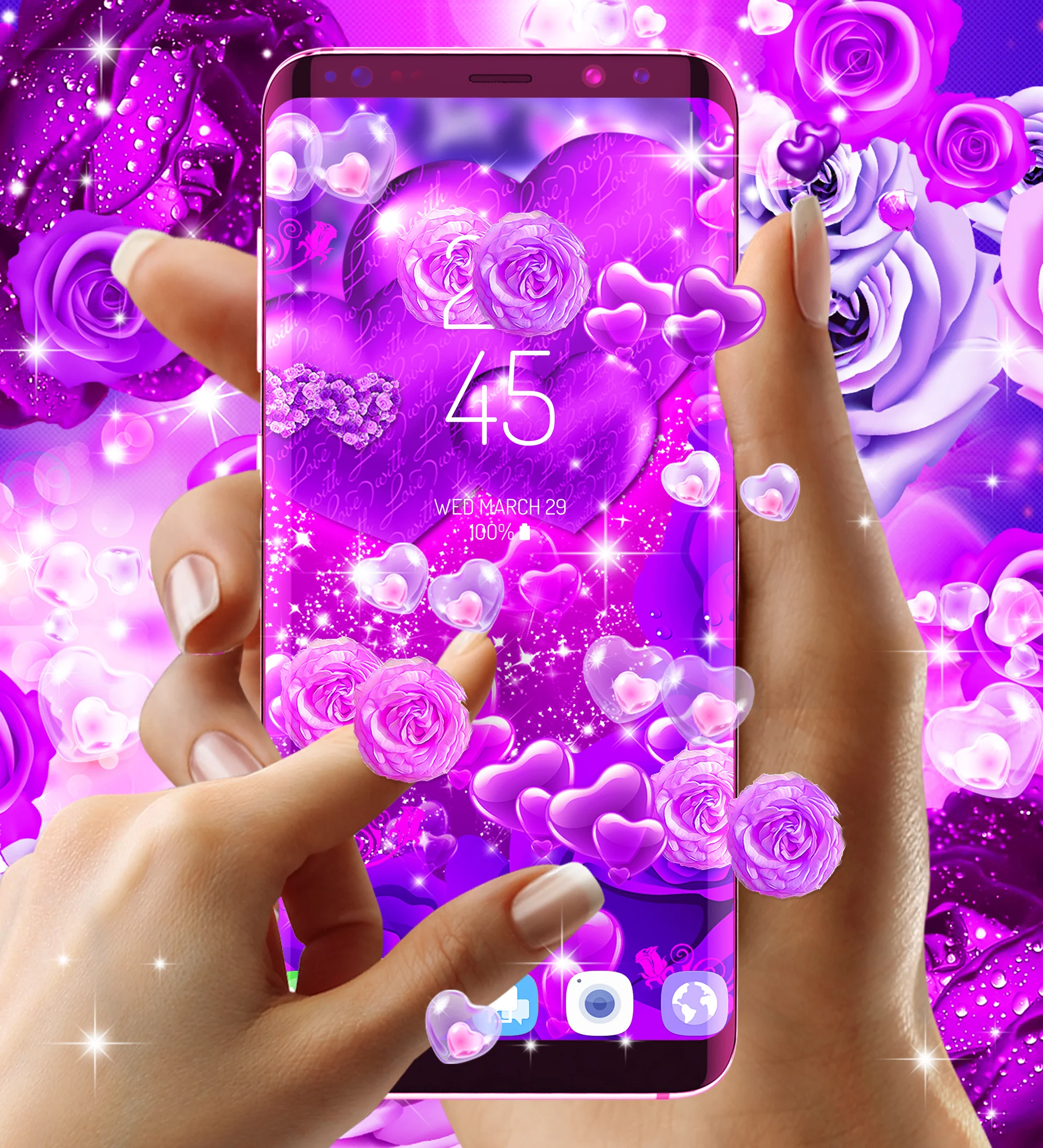 Purple rose live wallpaper Screenshot6