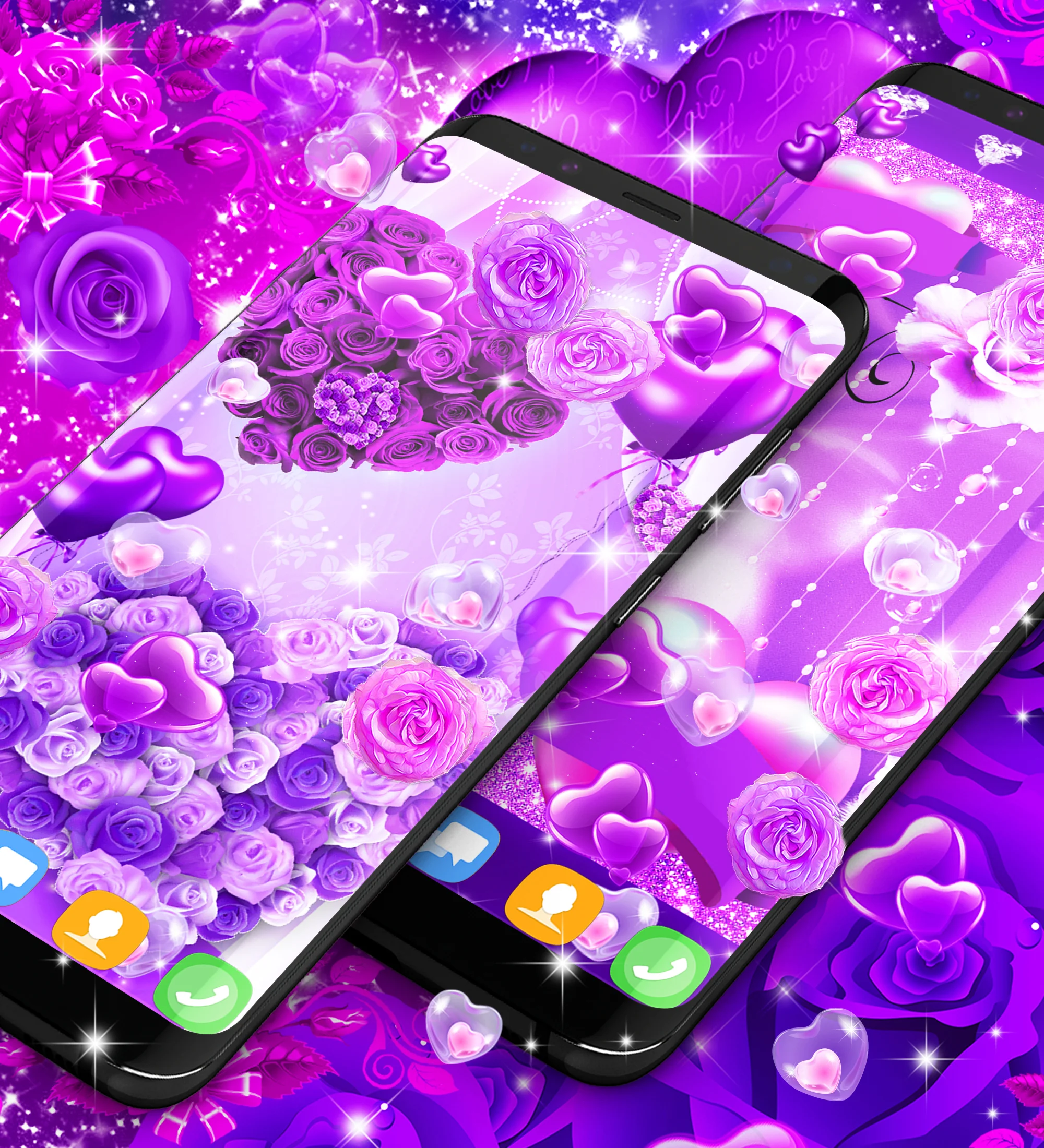 Purple rose live wallpaper Screenshot4