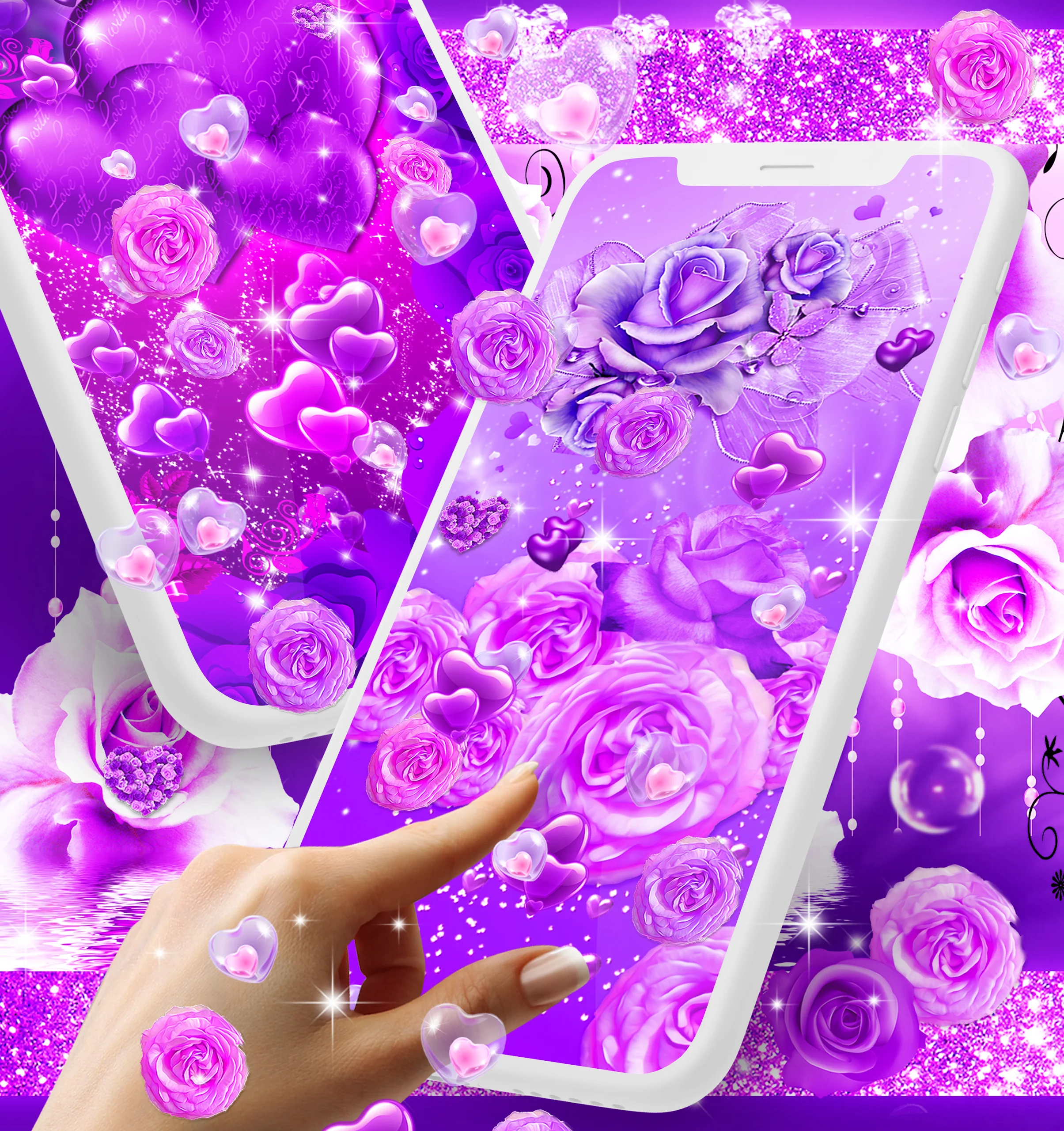 Purple rose live wallpaper Screenshot3
