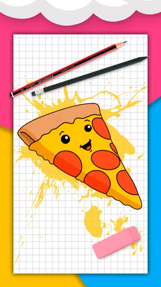 How to draw cute food by steps How to draw cute food by steps Screenshot1