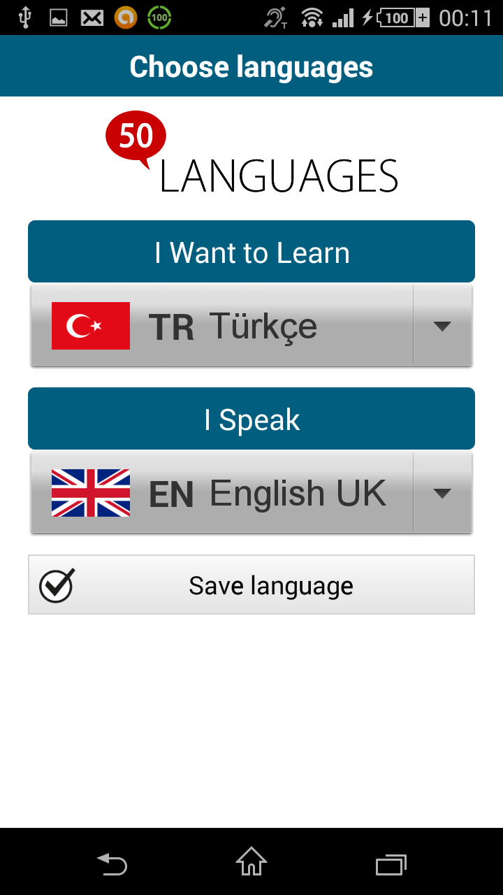 Learn Turkish - 50 languages Screenshot1