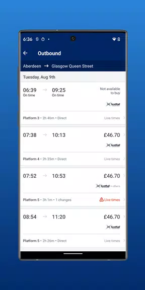 ScotRail Train Times & Tickets Screenshot2